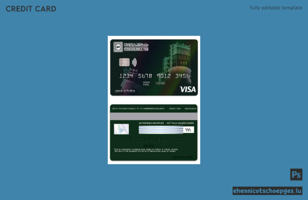 Beispielvorschau der Visa Electron-Karte der Internationalen Bank von Jemen